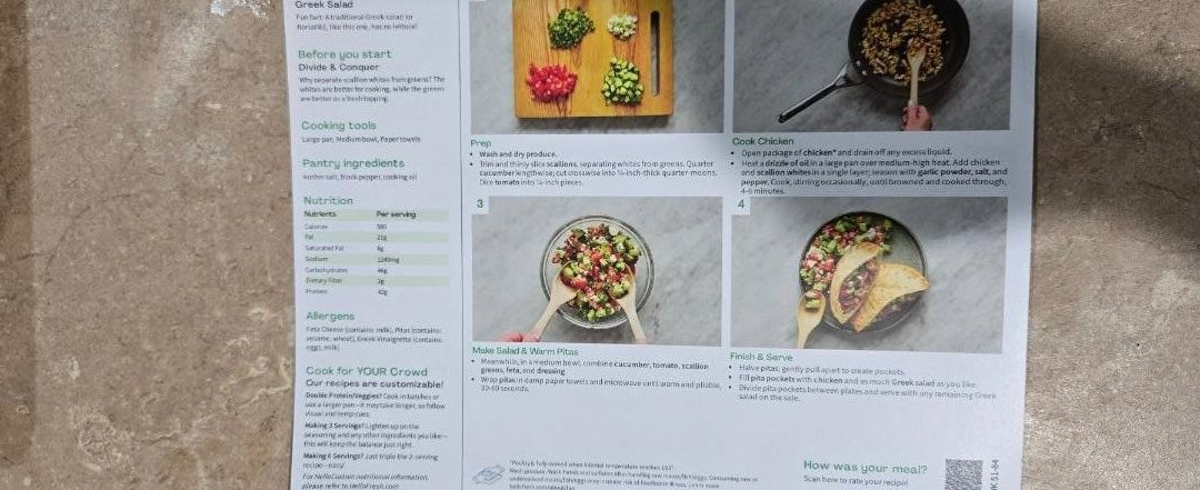 Chicken & Greek Salad Pita Pockets Back Card Photo