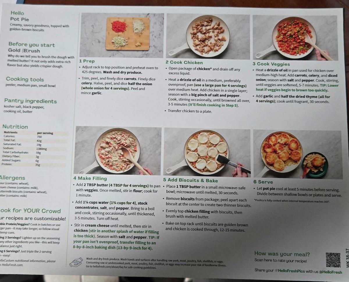Homestyle Chicken & Biscuits Pot Pie Back Card Photo